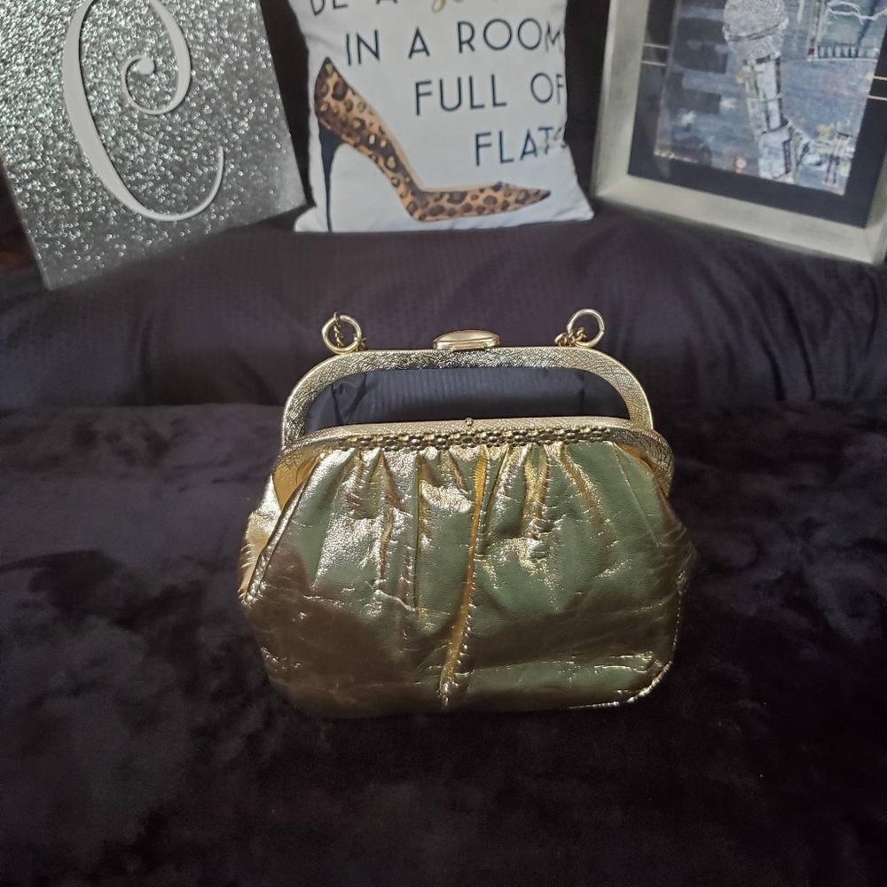 Vintage Gold Metallic Clutch